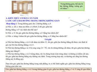 Quan hệ vuông góc trong không gian, phép chiếu vuông góc Toán 11 Cánh Diều