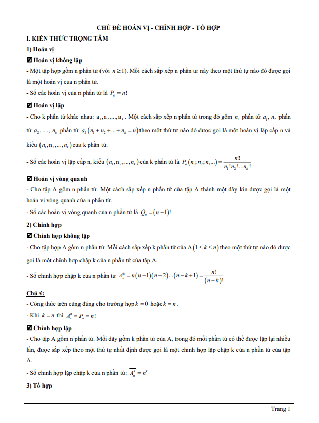 Tài liệu chủ đề hoán vị chỉnh hợp tổ hợp