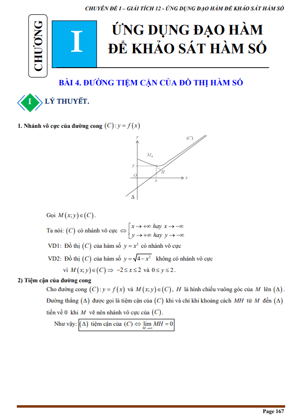 Tài liệu chuyên đề đường tiệm cận của đồ thị hàm số