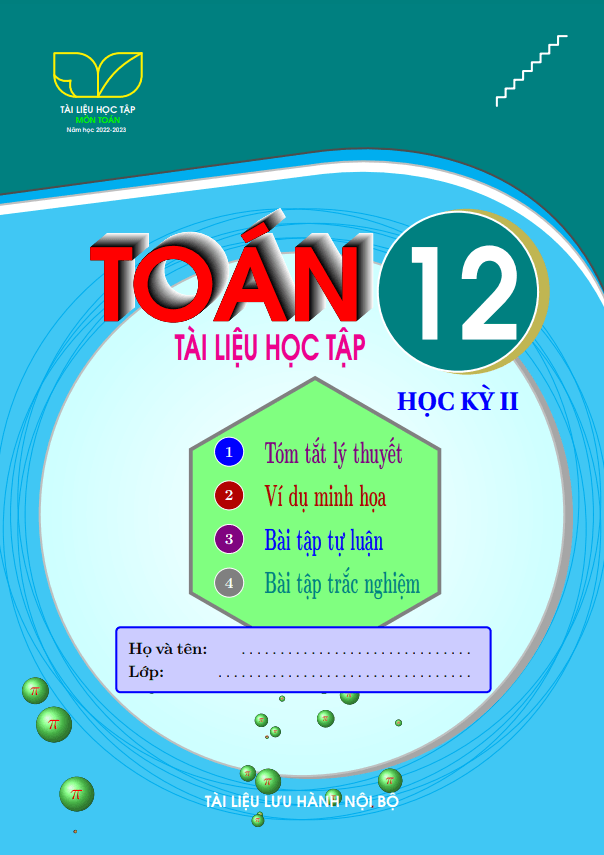 Tài liệu học tập môn Toán 12 học kỳ 2