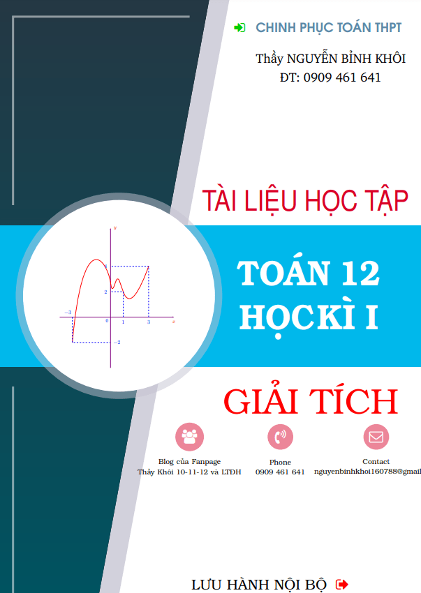 Tài liệu học tập Toán 12 học kì 1 phần Giải tích