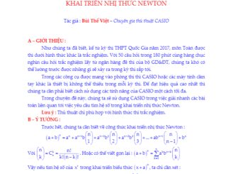 Thủ thuật casio tìm hệ số trong khai triển nhị thức Newton Bùi Thế Việt