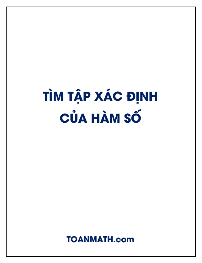 Tìm tập xác định của hàm số