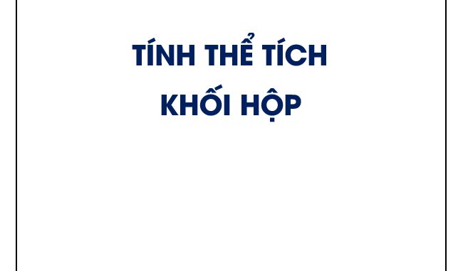 Tính thể tích khối hộp