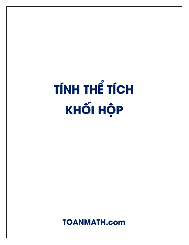 Tính thể tích khối hộp