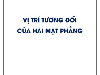 Vị trí tương đối của hai mặt phẳng