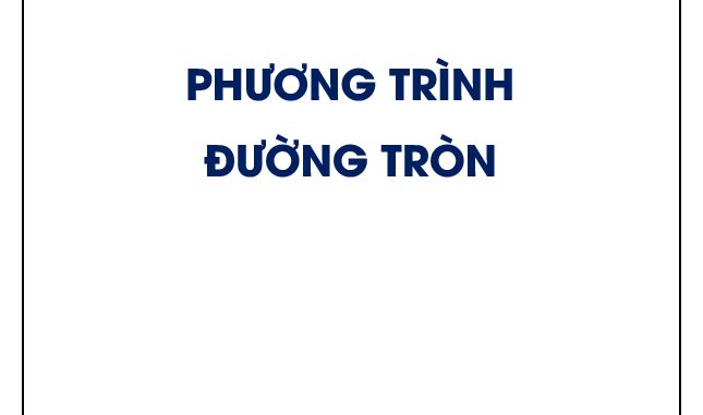 Viết phương trình đường tròn (Oxy)