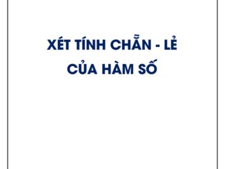 Xét tính chẵn, lẻ của hàm số