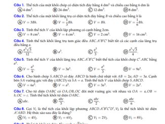 05 đề ôn tập cuối chương khối đa diện và thể tích của chúng có đáp án và lời giải