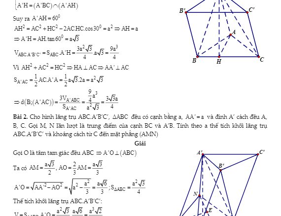 29 bài toán hình lăng trụ xiên Trần Đình Cư