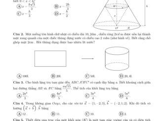 300 câu trắc nghiệm hình học không gian ôn thi THPT môn Toán