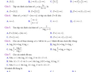 369 bài toán trắc nghiệm chủ đề lũy thừa, mũ và logarit có lời giải chi tiết