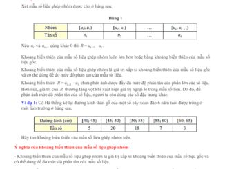 Bài giảng các số đặc trưng đo mức độ phân tán cho mẫu số liệu ghép nhóm Toán 12 CTST