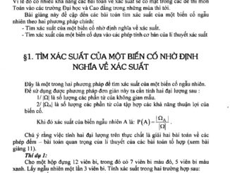 Bài giảng các ví dụ mẫu và bài tập tính xác suất