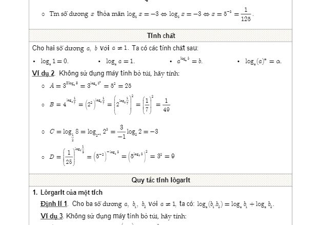 Bài giảng logarit Trần Văn Tài