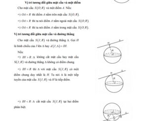 Bài giảng mặt cầu, khối cầu