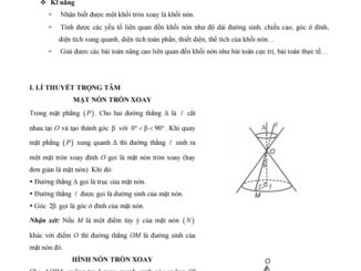 Bài giảng mặt nón, hình nón và khối nón