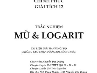 Bài tập trắc nghiệm mũ và logarit Nguyễn Đại Dương