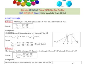 Bài tập tỷ số thể tích khối đa diện Lê Bá Bảo
