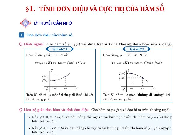 Bài tập ứng dụng đạo hàm để khảo sát và vẽ đồ thị hàm số Toán 12 chương trình mới