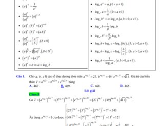 Biến đổi và tính giá trị biểu thức mũ lôgarit, biểu diễn lôgarit qua các lôgarit cơ số khác nhau