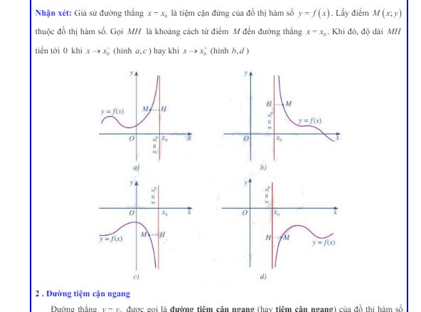 Các dạng bài tập đường tiệm cận của đồ thị hàm số Toán 12 CTST
