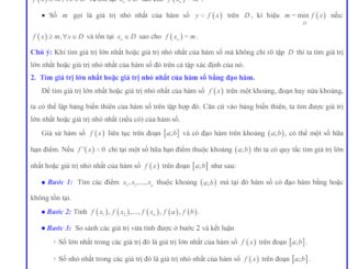Các dạng bài tập giá trị lớn nhất, giá trị nhỏ nhất của hàm số Toán 12 CTST