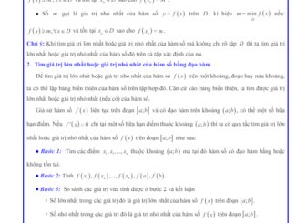 Các dạng bài tập giá trị lớn nhất và giá trị nhỏ nhất của hàm số Toán 12 Cánh Diều
