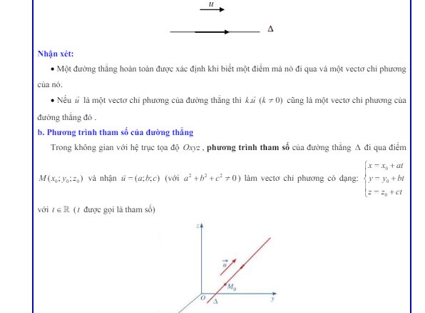 Các dạng bài tập phương trình đường thẳng Toán 12 Cánh Diều