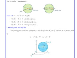 Các dạng bài tập phương trình mặt cầu Toán 12 KNTTVCS