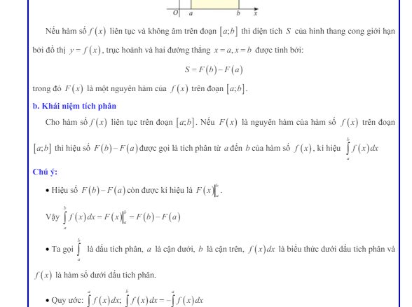 Các dạng bài tập tích phân Toán 12 Cánh Diều