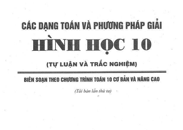 Các dạng toán và phương pháp giải Hình học 10 Nguyễn Hữu Ngọc