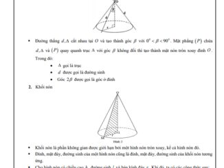 Chủ đề khối nón khối trụ khối cầu ôn thi tốt nghiệp THPT môn Toán