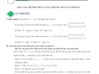 Chuyên đề giá trị lớn nhất và giá trị nhỏ nhất của hàm số từ cơ bản đến nâng cao