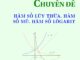 Chuyên đề hàm số lũy thừa, hàm số mũ, hàm số lôgarit Nguyễn Ngọc Dũng