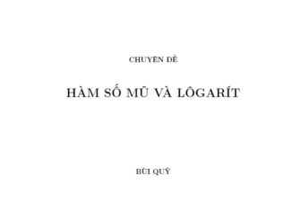 Chuyên đề hàm số Mũ và Logarit Bùi Quỹ