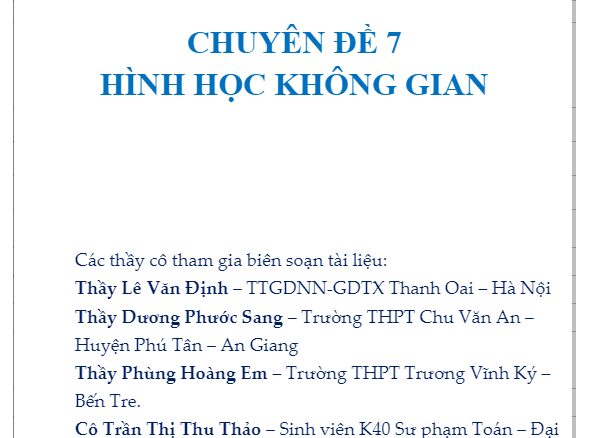 Chuyên đề hình học không gian dành cho học sinh trung bình yếu