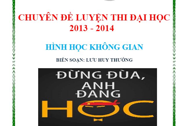 Chuyên đề Hình học không gian Lưu Huy Thưởng