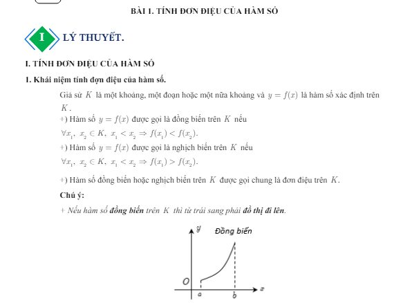 Chuyên đề tính đơn điệu và cực trị của hàm số từ cơ bản đến nâng cao