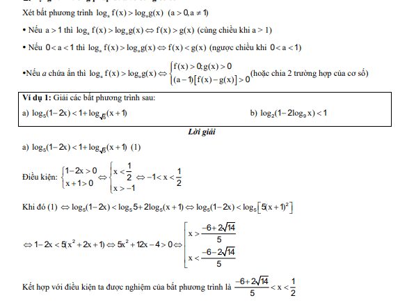 Chuyên đề trắc nghiệm bất phương trình logarit
