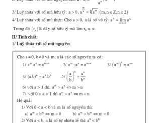 Chuyên đề trắc nghiệm hàm số lũy thừa, mũ và logarit