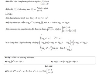 Chuyên đề trắc nghiệm phương trình logarit