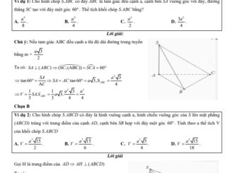Chuyên đề trắc nghiệm thể tích khối chóp