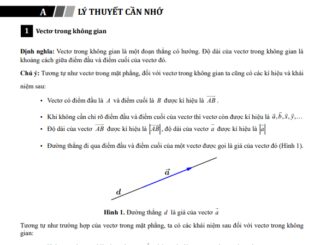 Chuyên đề vectơ và hệ trục toạ độ trong không gian Toán 12 chương trình mới