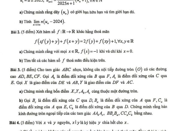 Đề chọn đội tuyển thi HSG QG môn Toán THPT năm 2024 2025 sở GD&ĐT Hà Tĩnh