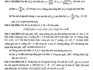 Đề chọn đội tuyển thi HSG QG môn Toán THPT năm 2024 2025 sở GD&ĐT Hưng Yên