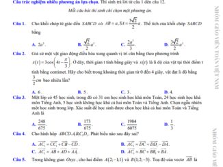 Đề chọn học sinh giỏi tỉnh Toán 12 năm 2024 2025 sở GD&ĐT Nghệ An