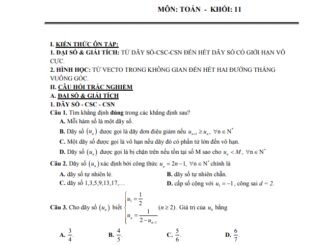 Đề cương giữa học kỳ 2 Toán 11 năm 2020 2021 trường THPT Xuân Đỉnh Hà Nội