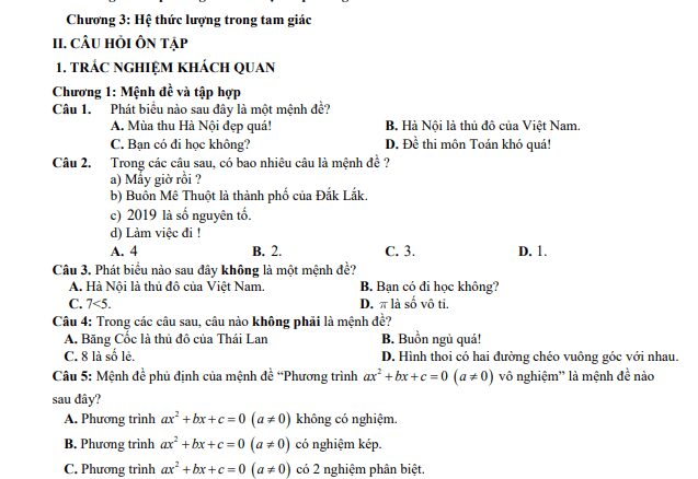 Đề cương giữa kỳ 1 Toán 10 năm 2022 2023 THPT Lương Ngọc Quyến Thái Nguyên