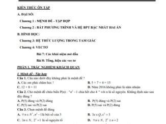 Đề cương giữa kỳ 1 Toán 10 năm 2022 2023 trường THPT Xuân Đỉnh Hà Nội